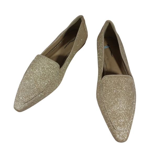 ANN TAYLOR! SWEET GOLDEN STARDUST POINTY TIE CLASSIC SLIP-ON LOAFERS! SZ 6M - Picture 3 of 10